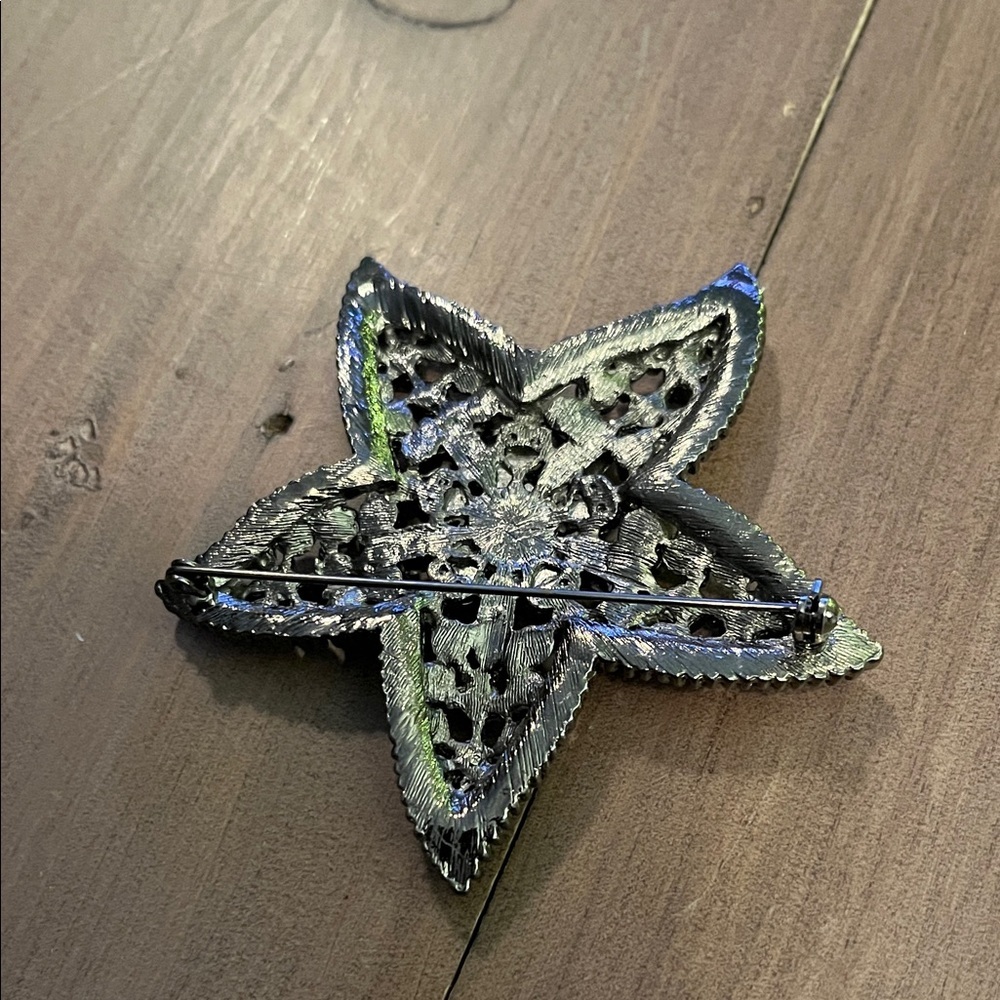 Starfish Brooch with Blue and Pink Crystals​ - Picture 2 of 2